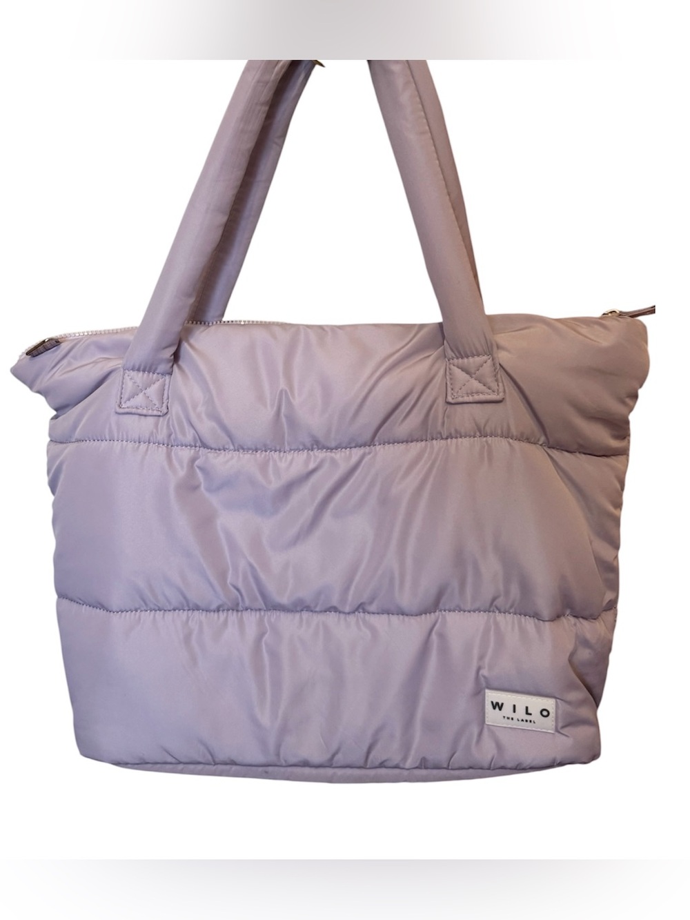 WILO The Label Lilac Purple Quilted Puffer Tote Bag Cloud Travel